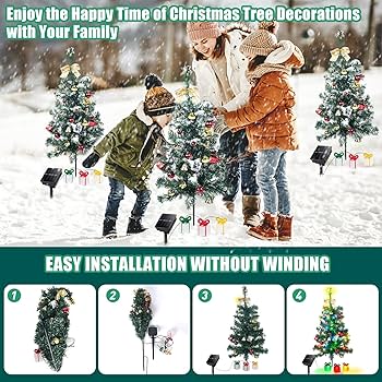 Amazon.com : Aukora Solar Christmas Tree Lights Outside